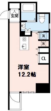 RIDGE北堀江(ワンルーム/12階)の間取り写真