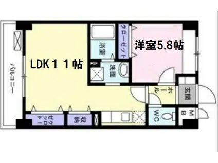 フレスクーラ(1LDK/4階)の間取り写真