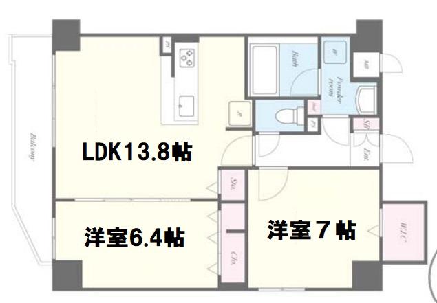 レイワニティ プレイス(1SLDK/5階)の間取り写真