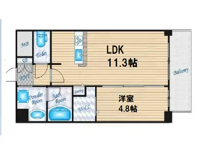 ティーズガーデン(1LDK/5階)の間取り写真