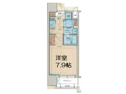 アドバンス上町台2クレイドル(1K/9階)の間取り写真