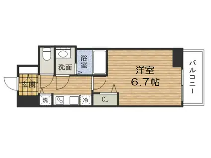 プレサンス谷町リーベ(1K/8階)の間取り写真