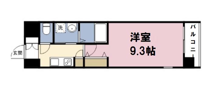 エイペックス上本町(1K/8階)の間取り写真