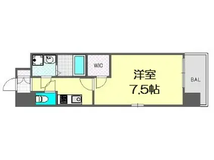 エスプレイスOSAKAベイシティ(1K/7階)の間取り写真