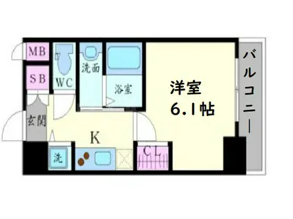 プロシード大阪城南(1K/8階)の間取り写真