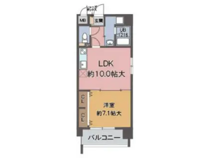リーゾエパーネ(1LDK/8階)の間取り写真