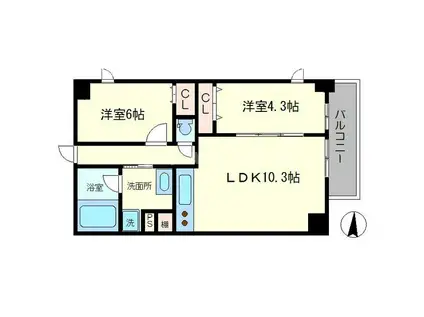 クリプトメリア日本橋(1SLDK/3階)の間取り写真