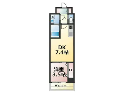 レオンコンフォート新大阪ウインズ(1DK/5階)の間取り写真