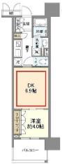 OPUS RESIDENCE SHINSAIBASHIサウス(1DK/9階)の間取り写真