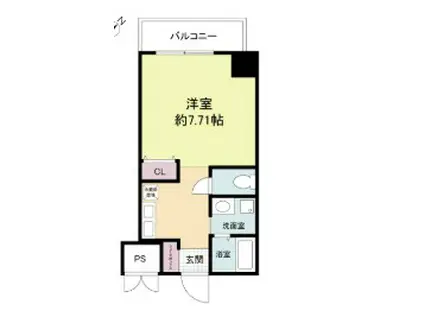 ロイヤルクイーンズパーク(1K/4階)の間取り写真