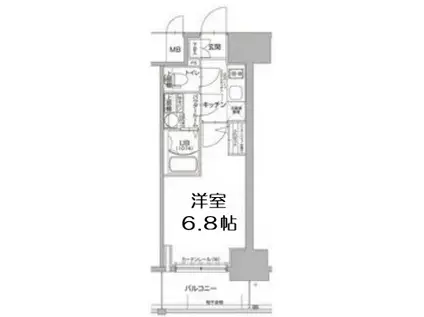 エスリード大阪上本町ブランシュ(1K/4階)の間取り写真