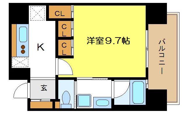 アーバネックス南堀江(1K/10階)の間取り写真
