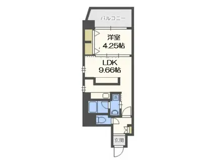 ラクラス江戸堀(1LDK/8階)の間取り写真