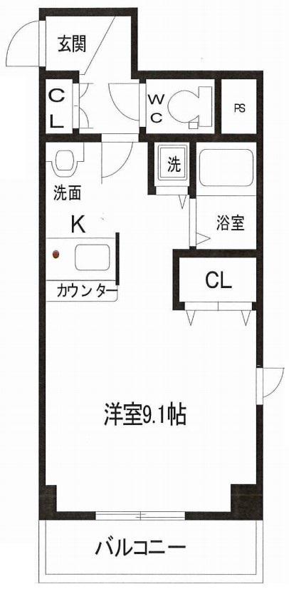アクアプレイス東天満(ワンルーム/7階)の間取り写真