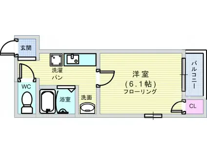 オーキッドコート北堀江(1K/8階)の間取り写真