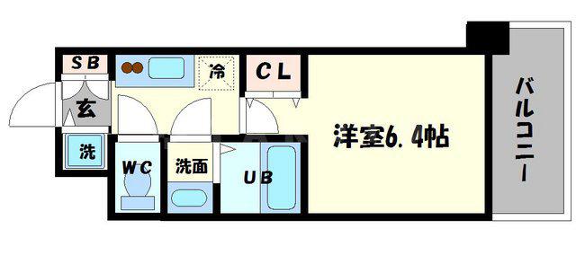 レジュールアッシュ難波MINAMI(1K/5階)の間取り写真
