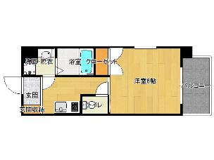 PROSP(1K/4階)の間取り写真