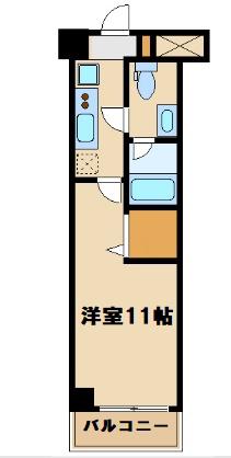 アクアスイート新大阪(1K/3階)の間取り写真