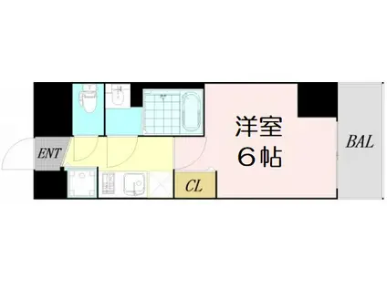 プレサンス北堀江(1K/12階)の間取り写真