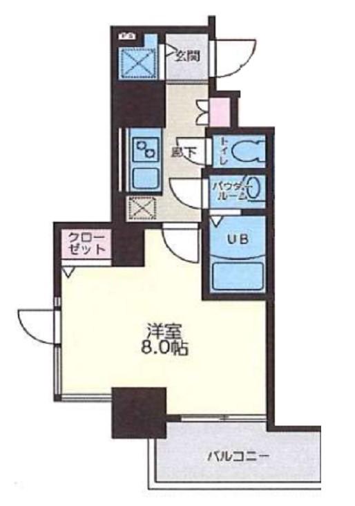 S-RESIDENCE西長堀(1K/9階)の間取り写真