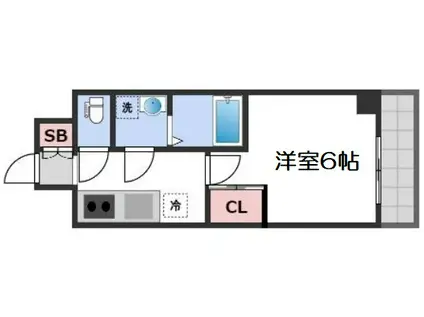 エスリード天王寺ブランシェ(1K/2階)の間取り写真