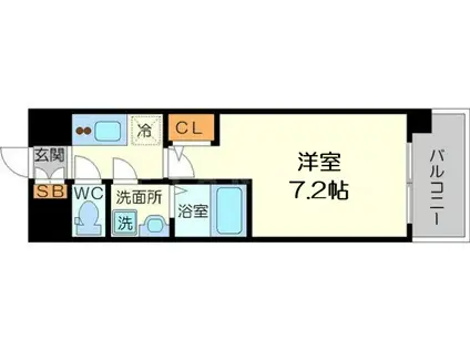 S-RESIDENCE新大阪ウエスト(1K/9階)の間取り写真
