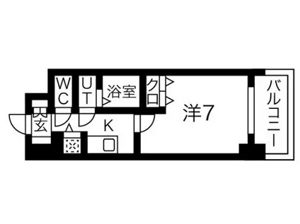 シャルマンパレ淡路(1K/3階)の間取り写真