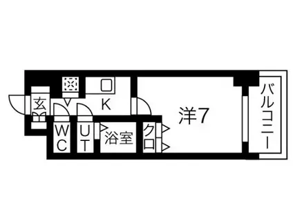 シャルマンパレ淡路(1K/3階)の間取り写真