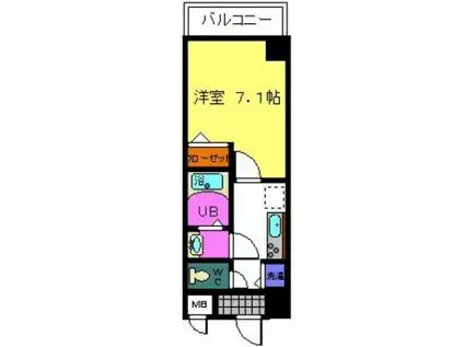 シャルマンフジ新大阪(1K/4階)の間取り写真