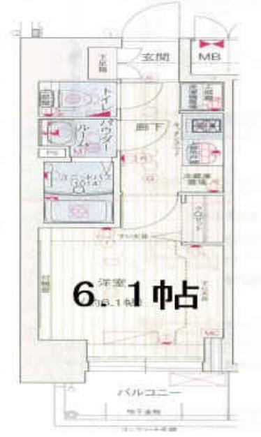 ララプレイス大阪新町ヴェレ(1K/8階)の間取り写真