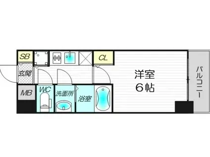 メインステージ大阪ノースマーク(1K/2階)の間取り写真