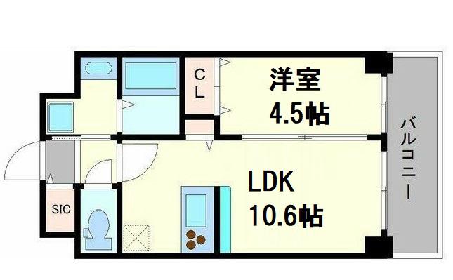 エリジオンⅡ(1LDK/1階)の間取り写真