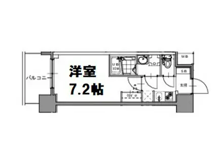 S-RESIDENCE新大阪ウエスト(1K/7階)の間取り写真