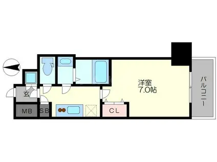 ファーストステージ江戸堀パークサイド(1K/5階)の間取り写真