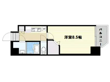 ミラージュパレス梅田グランツ(1K/8階)の間取り写真