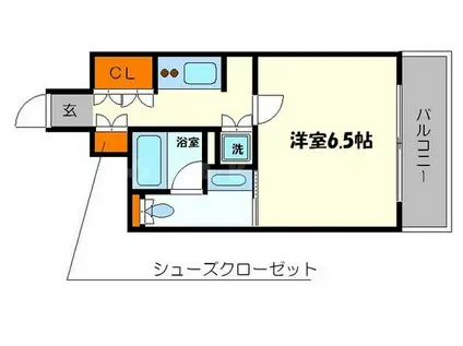 リーガルあみだ池新町(1K/8階)の間取り写真