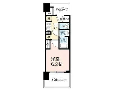 エステムプラザ福島ジェネル(1K/6階)の間取り写真