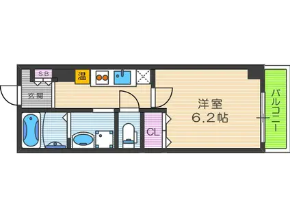 みおつくし都島(1K/5階)の間取り写真