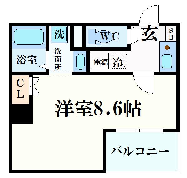 みおつくし東なんば(1K/6階)の間取り写真