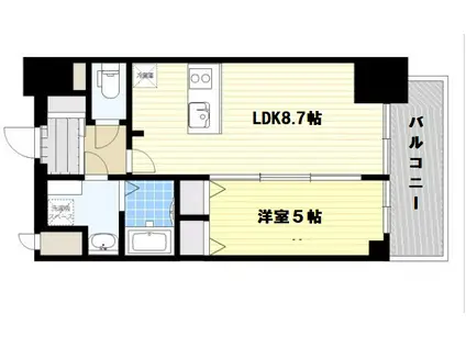 アドバンス大阪ソルテ(1LDK/10階)の間取り写真