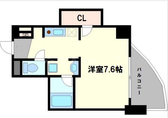 WILL DO 千代崎(1K/4階)の間取り写真