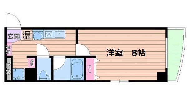 WILL DO 千代崎(1K/10階)の間取り写真