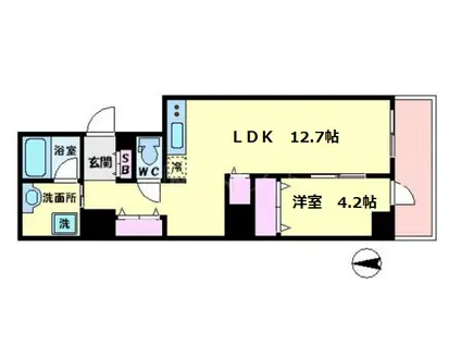 アーベル更紗北堀江(1LDK/9階)の間取り写真