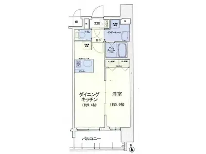 スワンズシティ梅田ウエスト(1DK/2階)の間取り写真