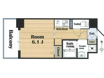 アジリア天満橋(1K/4階)の間取り写真