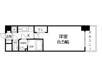 クリスタルグランツ梅田2(1K/7階)の間取り写真