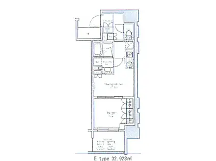 ザ・パークハビオ堂島(1DK/2階)の間取り写真