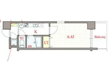 VIENTO VERDE(1K/14階)の間取り写真