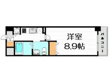 ルクレ京橋(1K/9階)の間取り写真