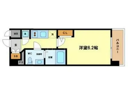 エスリード江戸堀(1K/11階)の間取り写真